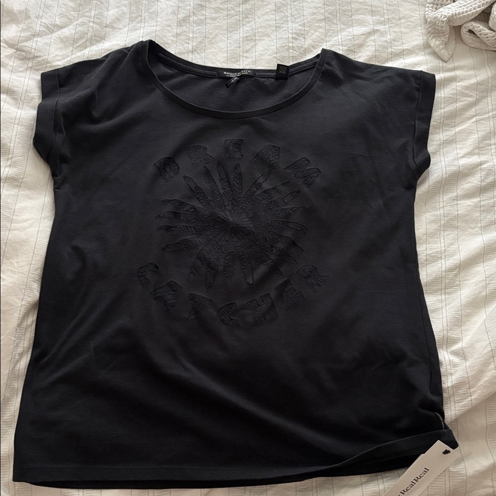 Maison Scotch Black Graphic T-Shirt